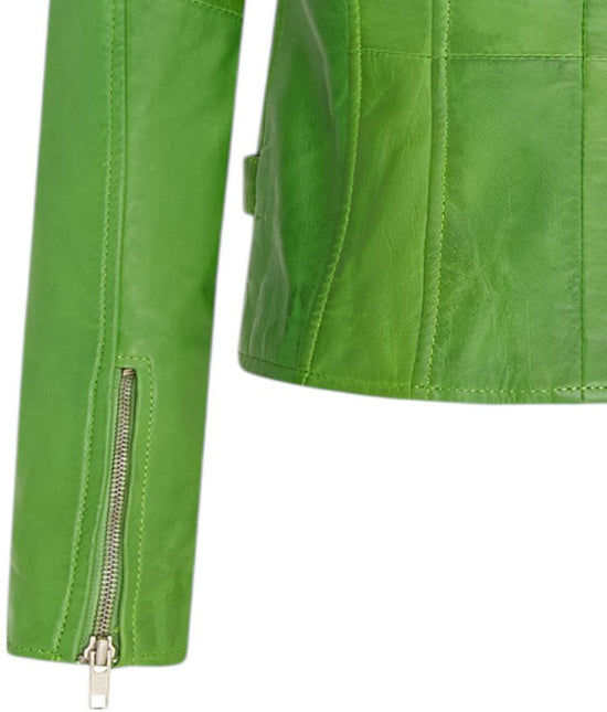 Womens Leather Brando Biker Jacket-Orlando