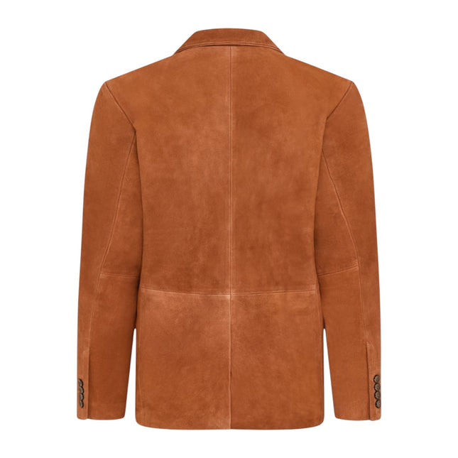 Mens Italian Rust Suede Leather Blazer Jacket - Aarau