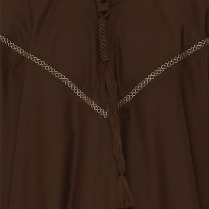 Men's Eid Brown Moroccan Thobe Robe Djellaba Ramadan Eid Jubba- HM10