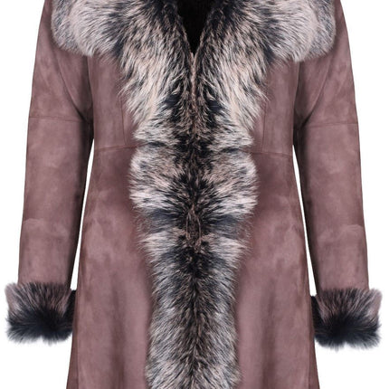 Womens Toscana Sheepskin Suede Trench Coat-Tbilisi