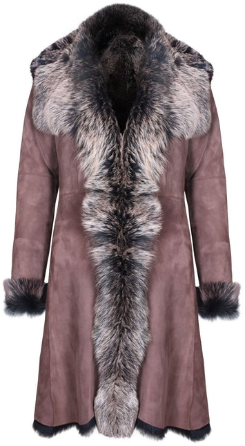 Womens Toscana Sheepskin Suede Trench Coat-Tbilisi
