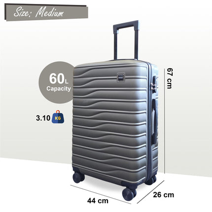 Hardshell Coffee Suitcase Set Robust 8 Wheel Luggage Cabin Case Bag