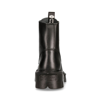 New Rock Unisex Black Gothic Military Biker Boots- Mili084N-S3