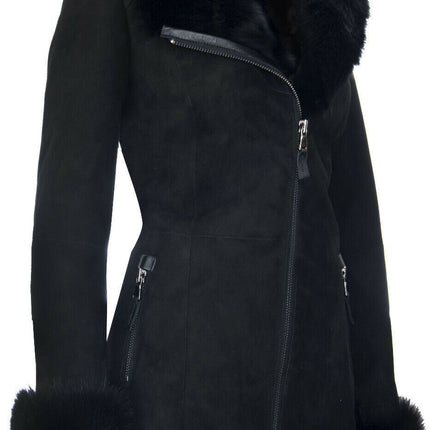 Ladies Suede Merino Sheepskin Coat-Samara