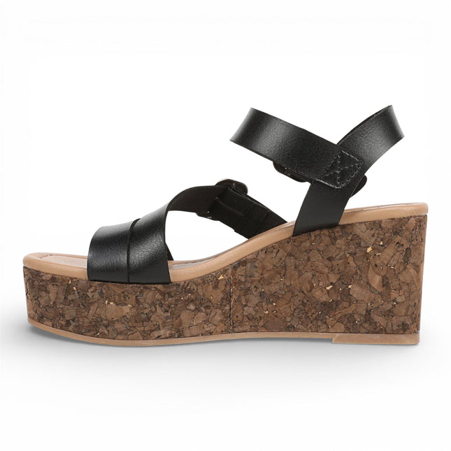 Blowfish Malibu Womens Black Wedge Strappy Espadrille Heel Sandals - Ali