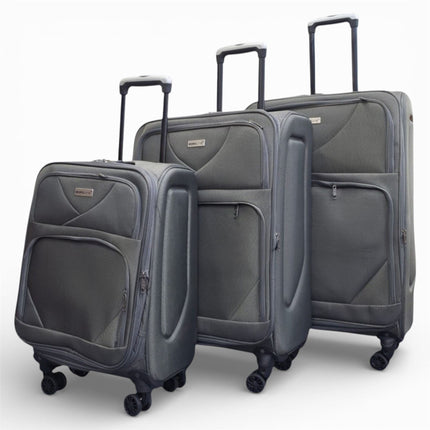Soft Shell Lightweight Nylon Suitcase Set 4 Wheel Travel Case Holiday Bags