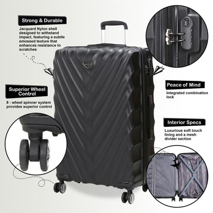 Strong Hard shell Suitcase 4 Wheel ABS Lightweight Cabin Luggage