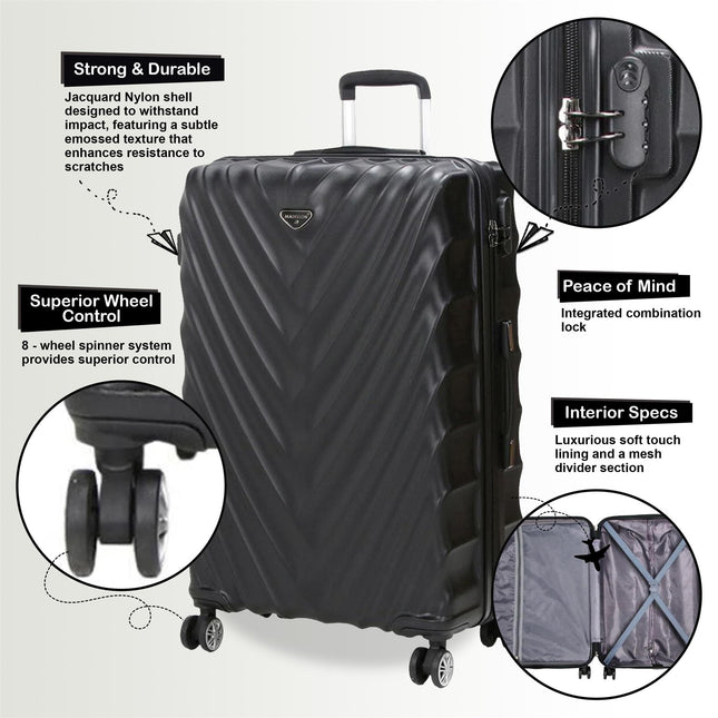 Strong Hard shell Suitcase 4 Wheel ABS Lightweight Cabin Luggage