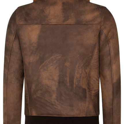 Mens Antique Sheepskin Bomber Jacket-Algorta