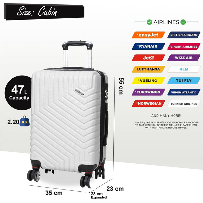 Expandable Hard Shell 8 Wheels Luggage Travel Cabin Bags Suitcase Set
