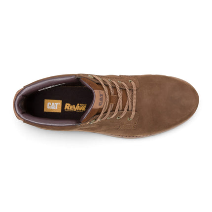 Caterpillar (CAT) Men's Water-Resistant Bison Brown Leather Ankle Boots - Estimate Chukka