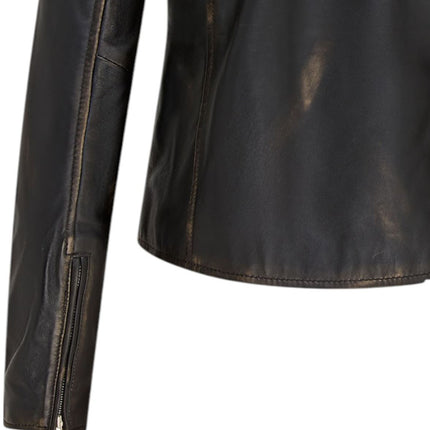 Women's Classic Brando Biker Leather Jacket - Broome