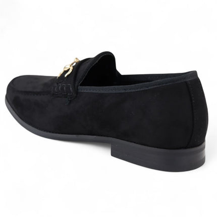 Men's Black Suede Moccasin Leather Lined Loafers