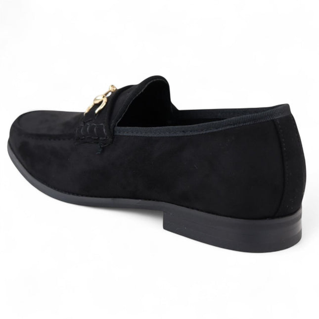 Men's Black Suede Moccasin Leather Lined Loafers