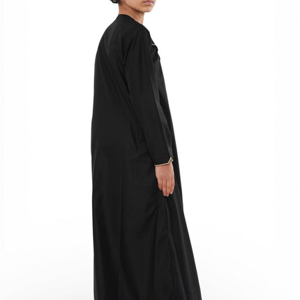 Kids Boys Ramadan Black Moroccan Jubba Robe Djellaba Eid Thobe - K-TT-006