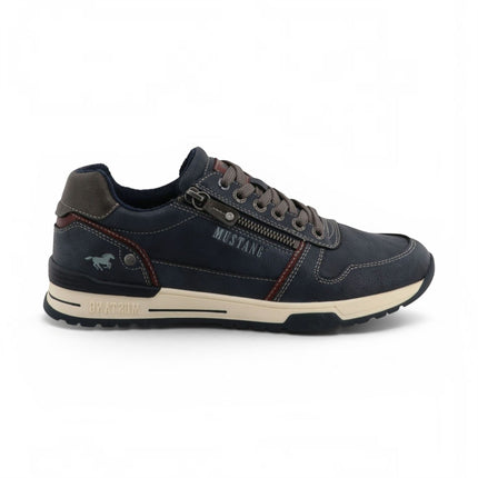 Mustang Men's Navy Faux Leather Trainer Sneaker Shoes - M0281006