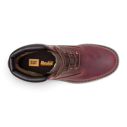 Caterpillar (CAT) Men's Burgundy Waterproof Leather Lace Up Ankle Boots -  Colorado 2.0 Tractor
