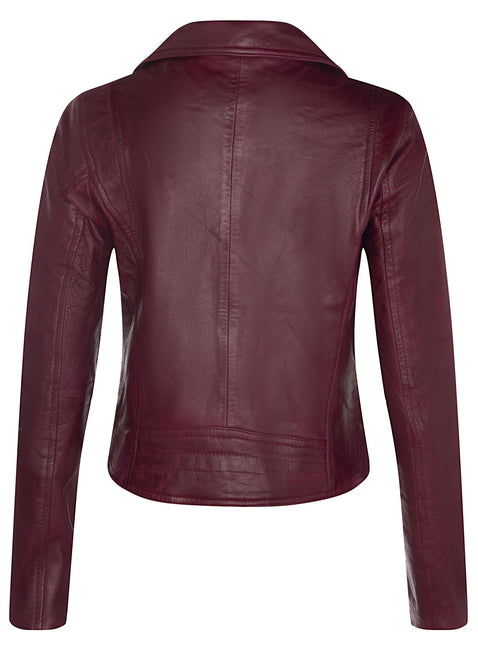 Womens Leather Classic Biker Brando Jacket-Baku