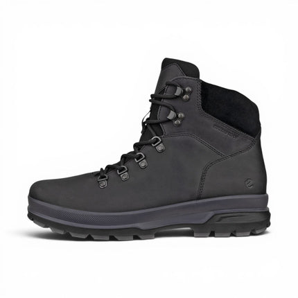 Ecco Men's Black Leather Waterproof Lace-up Hiking Boots - Rugged Track 25