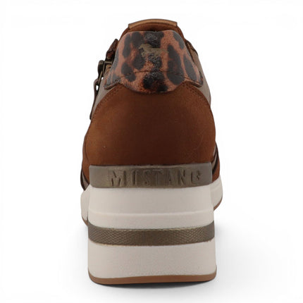 Mustang Women's Tan Cream Platform Sneaker Trainer Casual Shoes - M0872002