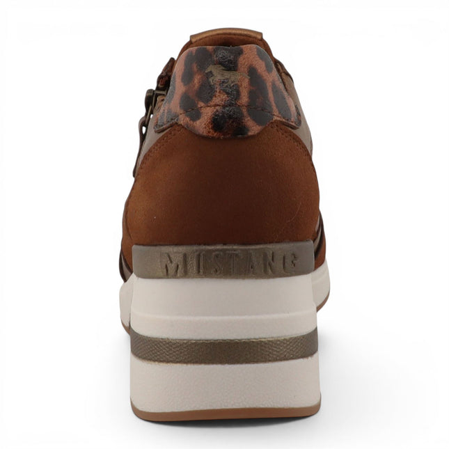 Mustang Women's Tan Cream Platform Sneaker Trainer Casual Shoes - M0872002