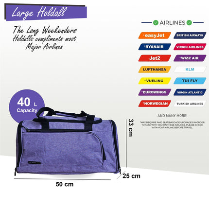 Large Duffel Weekend Holdall Carry-On Cabin Bag Gym Sports Travel Bag