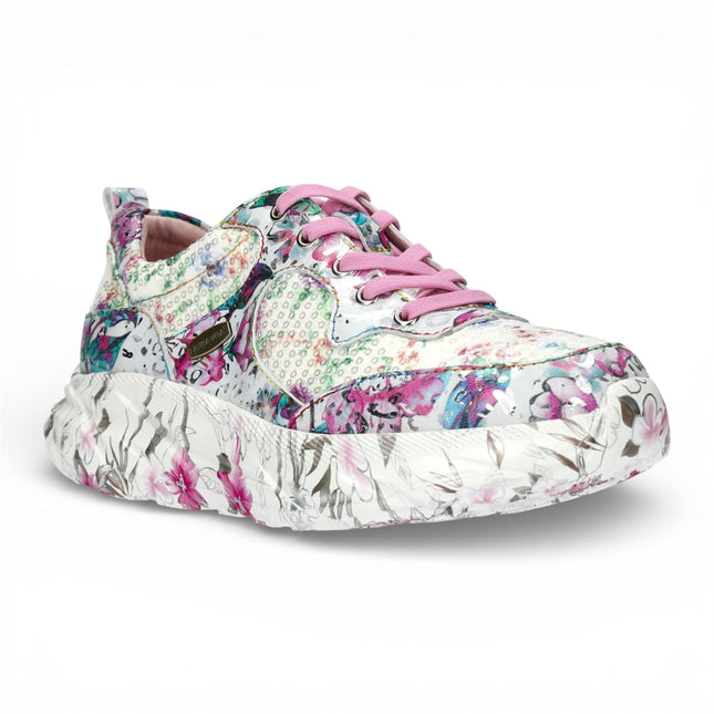 Laura Vita Women's Sofiao 07 Floral Leather Trainers Platform Sneaker Shoes