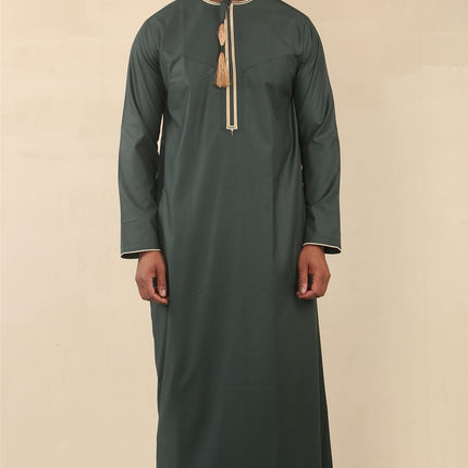 Men's Omani Eid Green Thobe  Saudi Emirati Jubba Robe