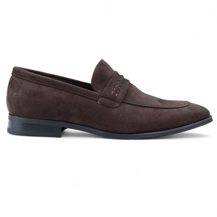 Men's Brown Suede Moccasin Loafers Smart Slip-On Shoes