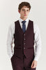 Men's Wine Suit Waistcoat Prince Of Wales Formal Waistcoat