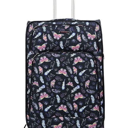 Lightweight Print Suitcases 8 Wheel Luggage Travel Soft Bags Set