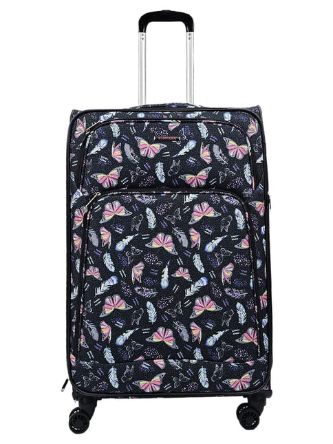 Lightweight Print Suitcases 8 Wheel Luggage Travel Soft Bags Set