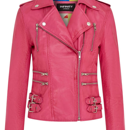 Womens Leather Brando Biker Jacket-Orlando