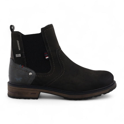Mustang Men's Dark Grey Water-Resistant Chelsea Ankle Boots