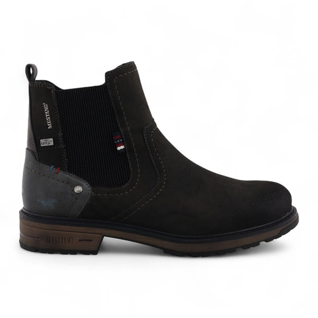 Mustang Men's Dark Grey Water-Resistant Chelsea Ankle Boots