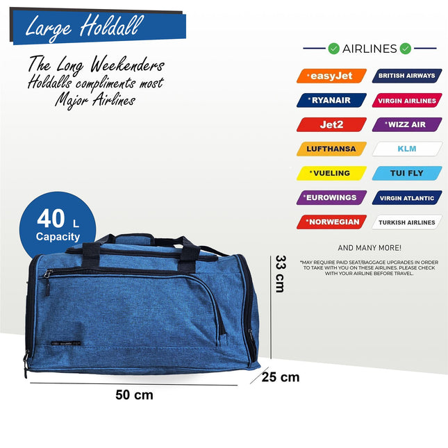 Large Duffel Weekend Holdall Carry-On Cabin Bag Gym Sports Travel Bag