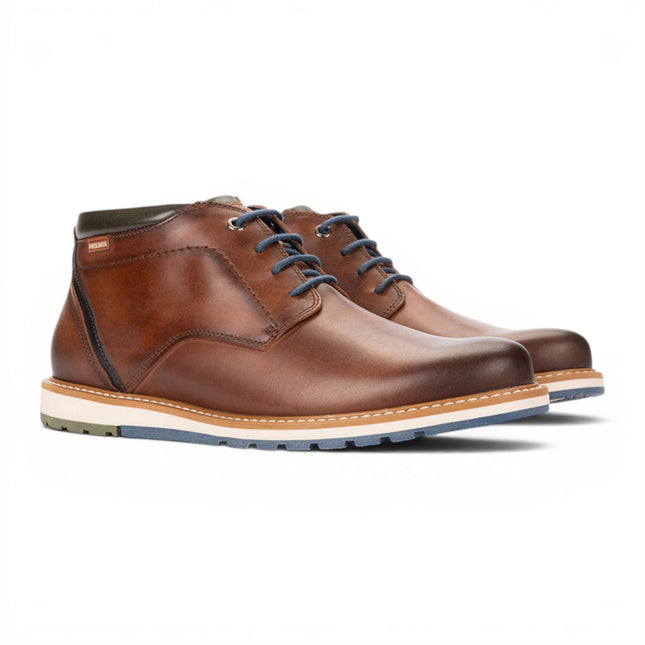 Pikolinos Men's Brown Leather Lace-Up Ankle Smart Boots - Berna
