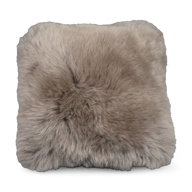 Genuine Sheepskin Taupe  40x40cm Real Wool Single Sided Cushion