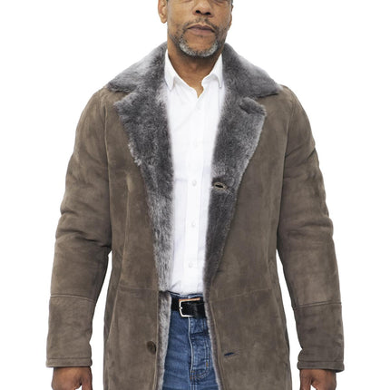 Mens Sheepskin Classic Car Coat-Avondale