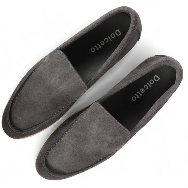 Men’s Durable Grey Slip-On Loafers with Cushioned Insole