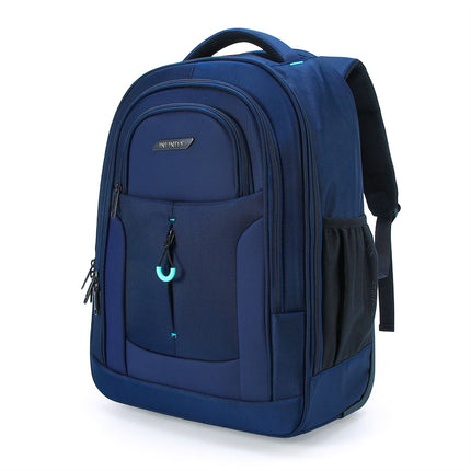 17" Blue Wheeled Laptop Backpack 1680D + PU 2 Wheel Trolley Rucksack