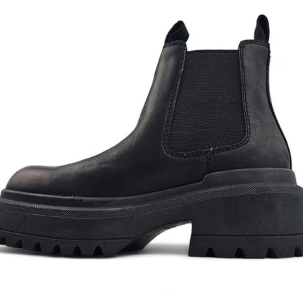 Windsorsmith Womens Black Chunky Leather Platform Chelsea Boots - Dopamine