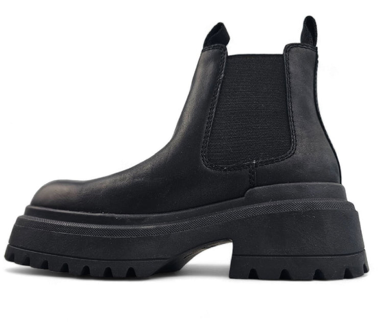 Windsorsmith Womens Black Chunky Leather Platform Chelsea Boots - Dopamine