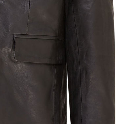 Mens Leather Blazer Jacket Soft Real Italian Leather Fitted Vintage Coat