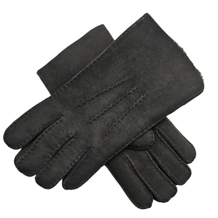 Infinity Leather Mens Black Luxury Sheepskin Suede Leather Gloves