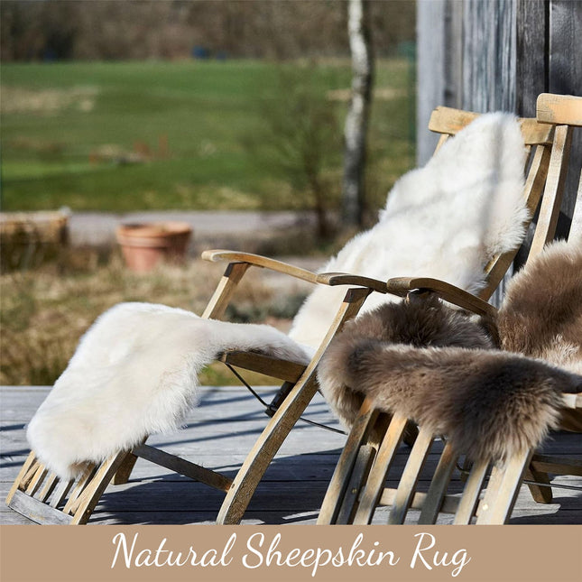 Genuine Sheepskin Cream Double Natural Fluffy Silky Soft Real Wool Rug