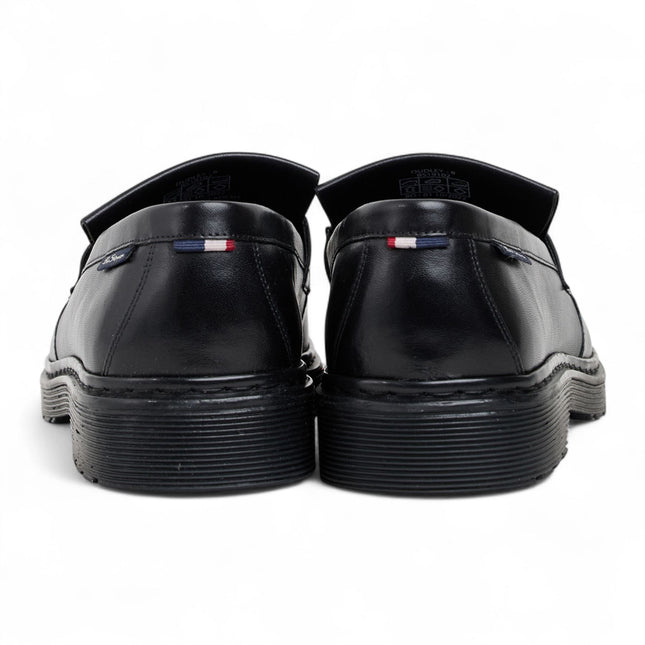 Ben Sherman Men's Black Leather Tassel Loafer Shoes - Dudley