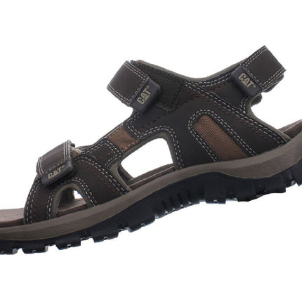 Caterpillar Men's Dark Brown Leather Giles Trekking Sandals