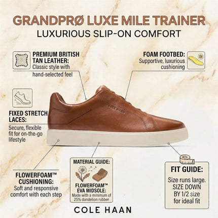 Cole Haan Men's GrandPro Luxe Mile Trainer Brown Suede Sneakers - C43941