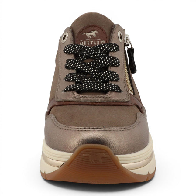 Mustang Women's Brown Lace-Up Trainers Platform Sneakers - M0332001
